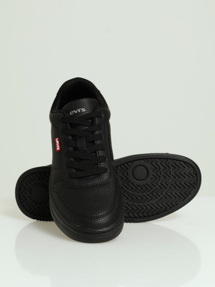 Drive Perforated Panel Lace Up Sneaker - Black