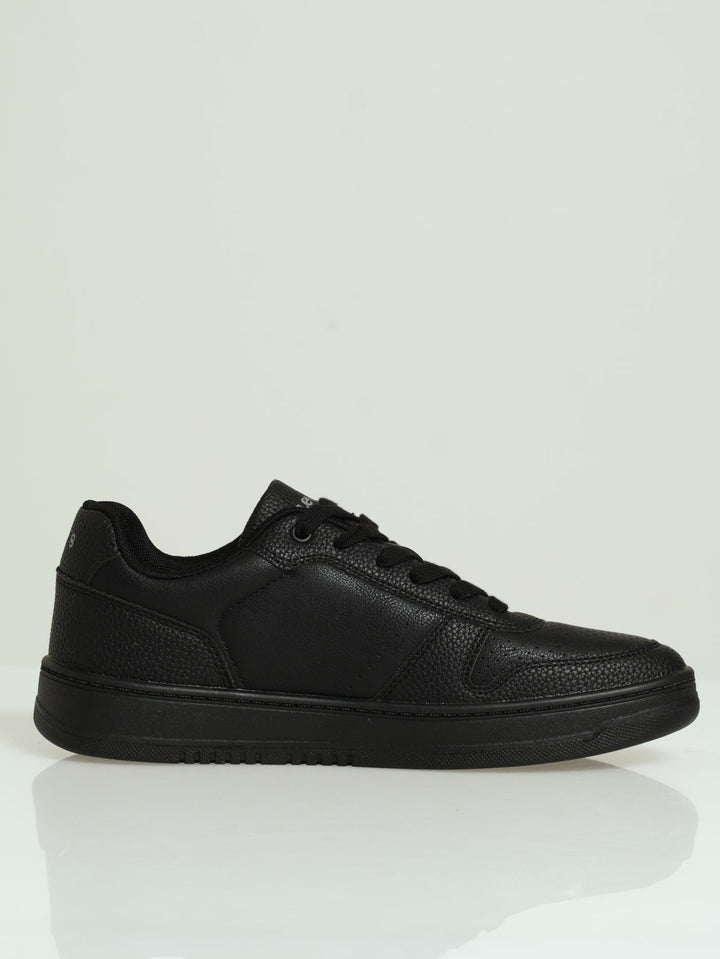 Drive Perforated Panel Lace Up Sneaker - Black