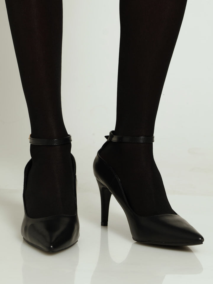 Pointed Toe Court Heel - Black