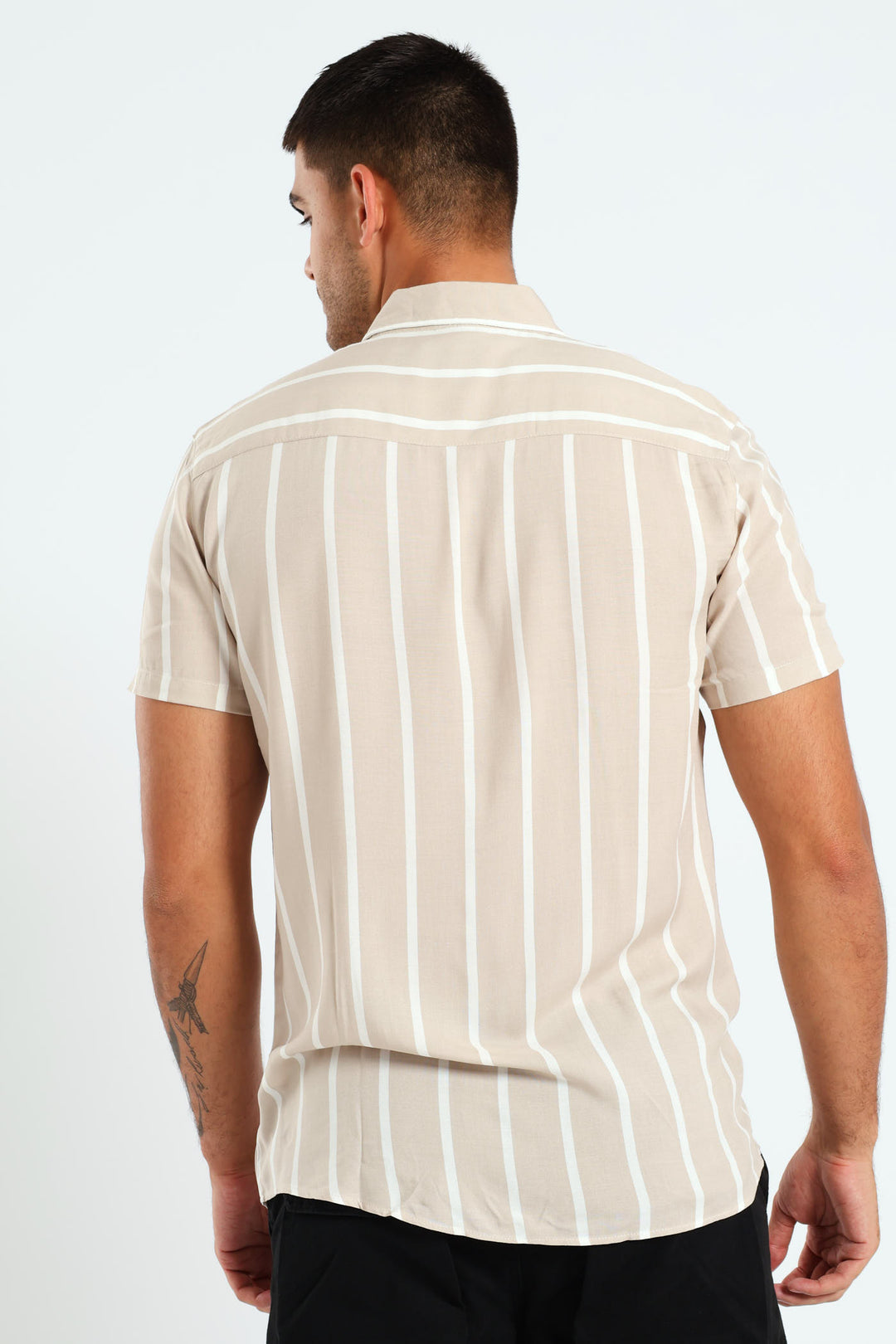 Stripe Viscose Shirt - Tan