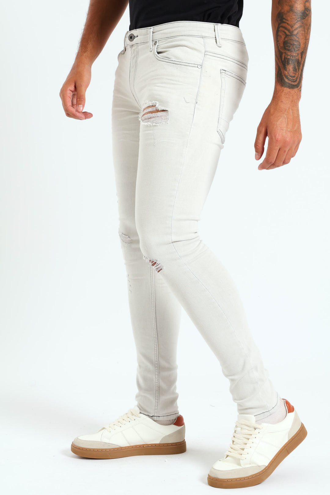 Ripped Super Skinny Jean - Grey