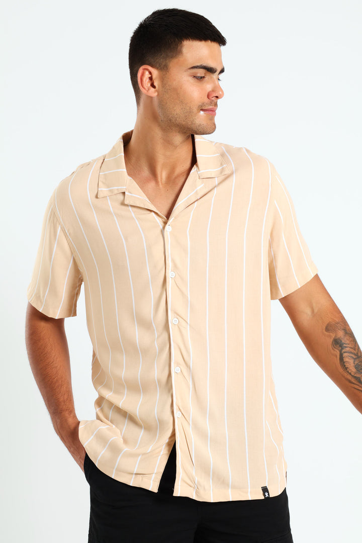 Thin Stripe Shirt - Stone