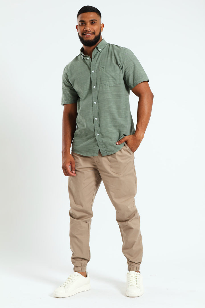 Plain Slub Shirt - Light Green