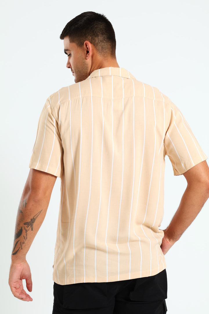 Thin Stripe Shirt - Stone