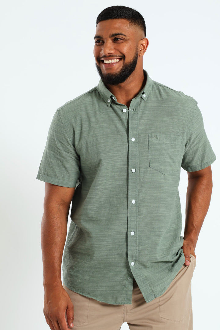 Plain Slub Shirt - Light Green