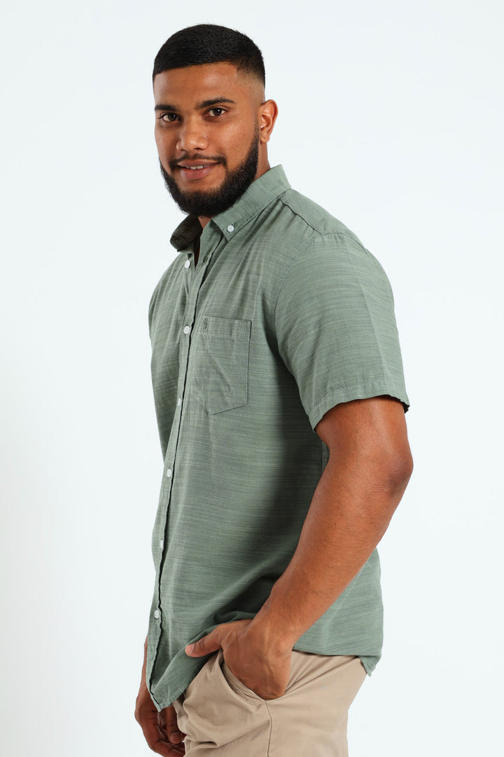 Plain Slub Shirt - Light Green