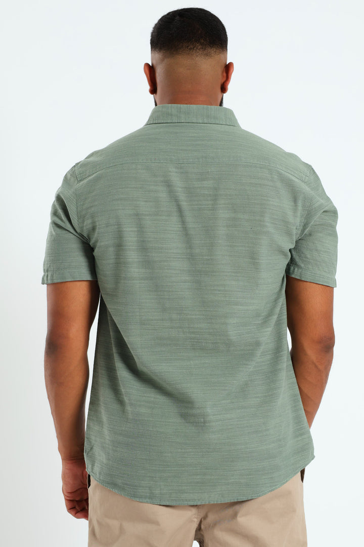 Plain Slub Shirt - Light Green