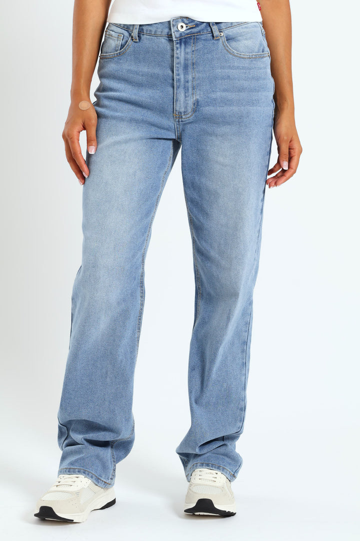 Regular Rise Straightleg Denim Jean - Stonewash