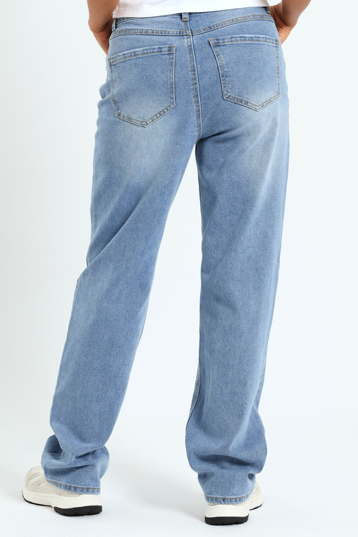 Regular Rise Straightleg Denim Jean - Stonewash