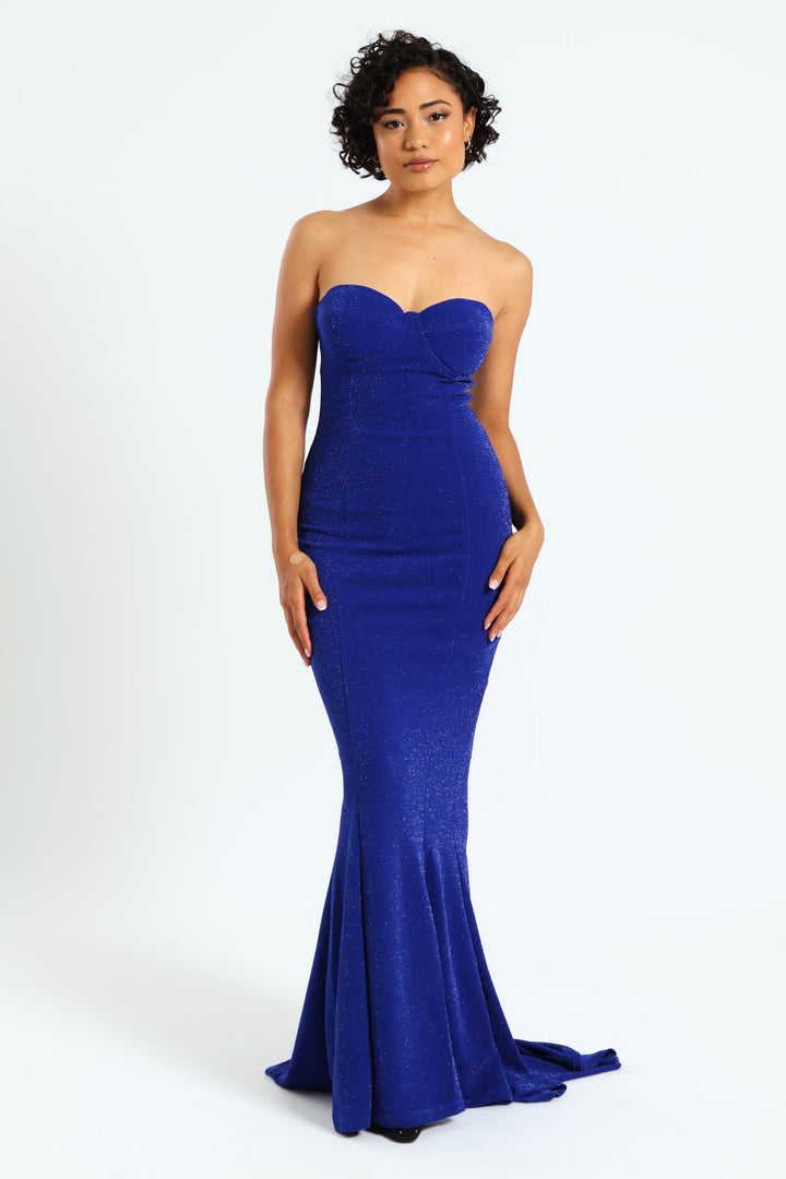 Boobtube Maxi Evening Dress - Cobalt