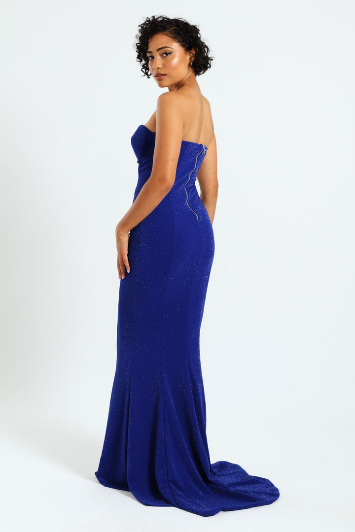 Boobtube Maxi Evening Dress - Cobalt