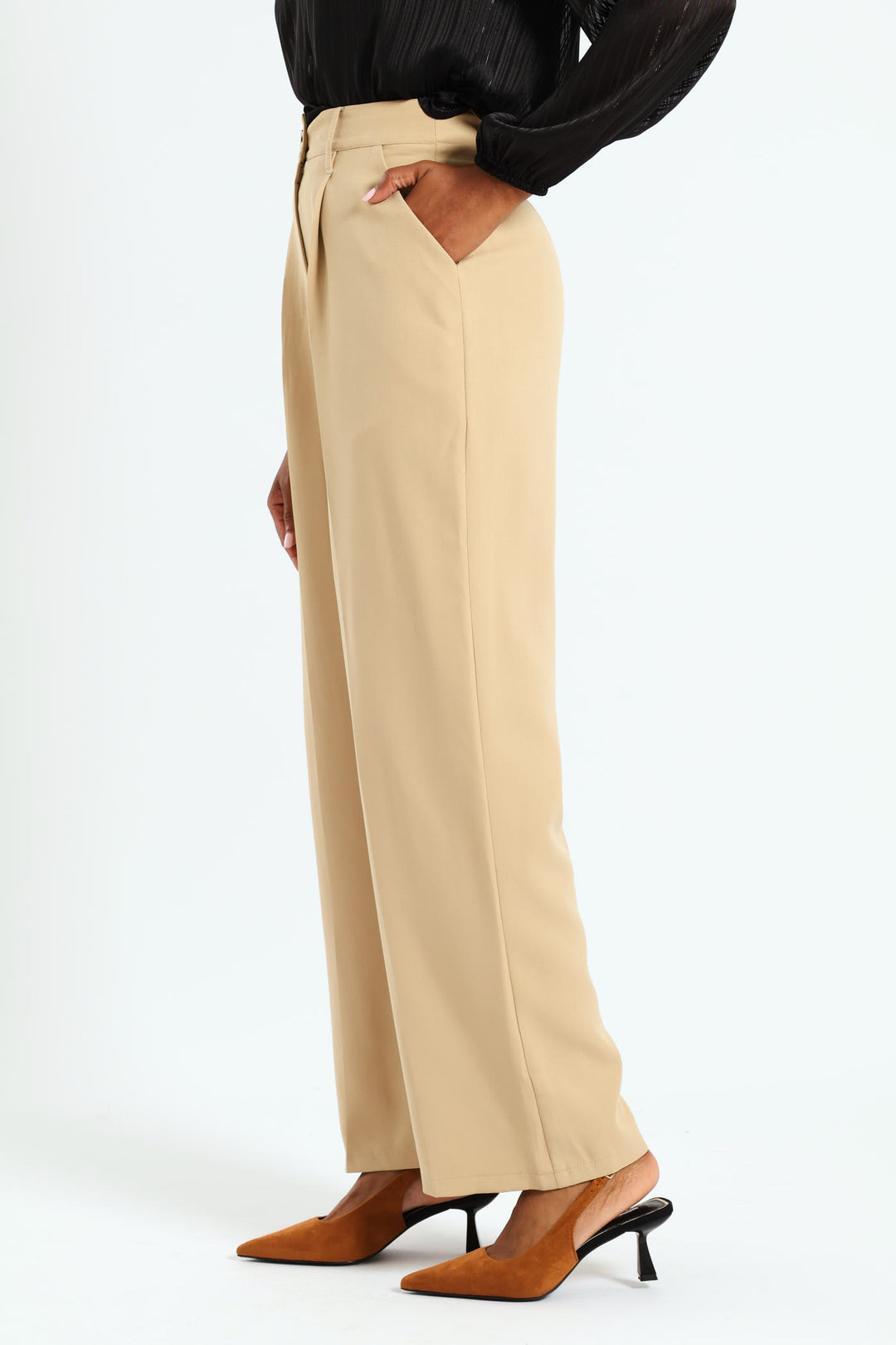 Paddle Wideleg Pant - Taupe