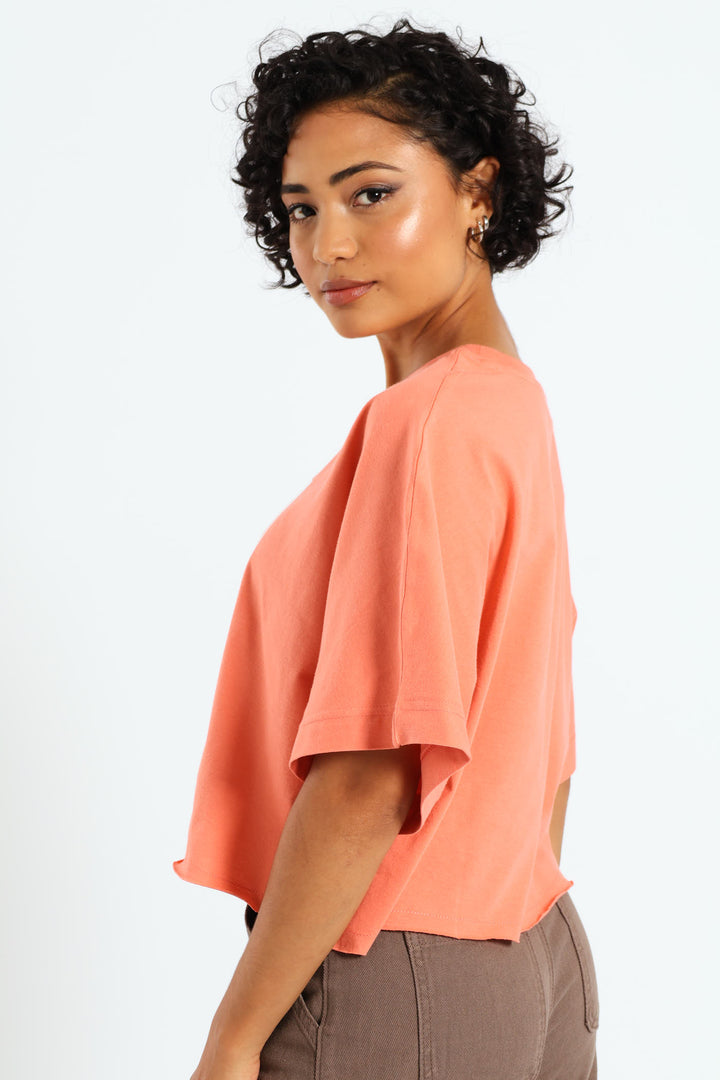 Summer Fun Crop Tee - Peach