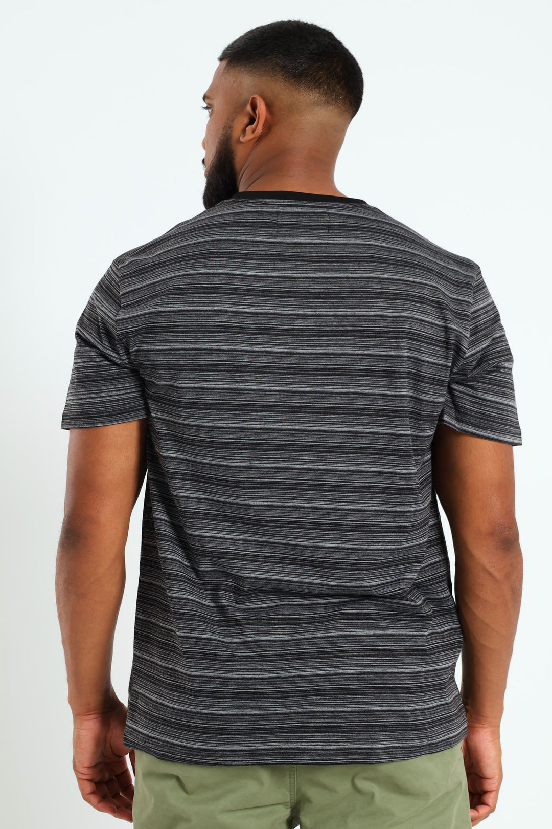 Space Dye Surf Stripe Tee - Black