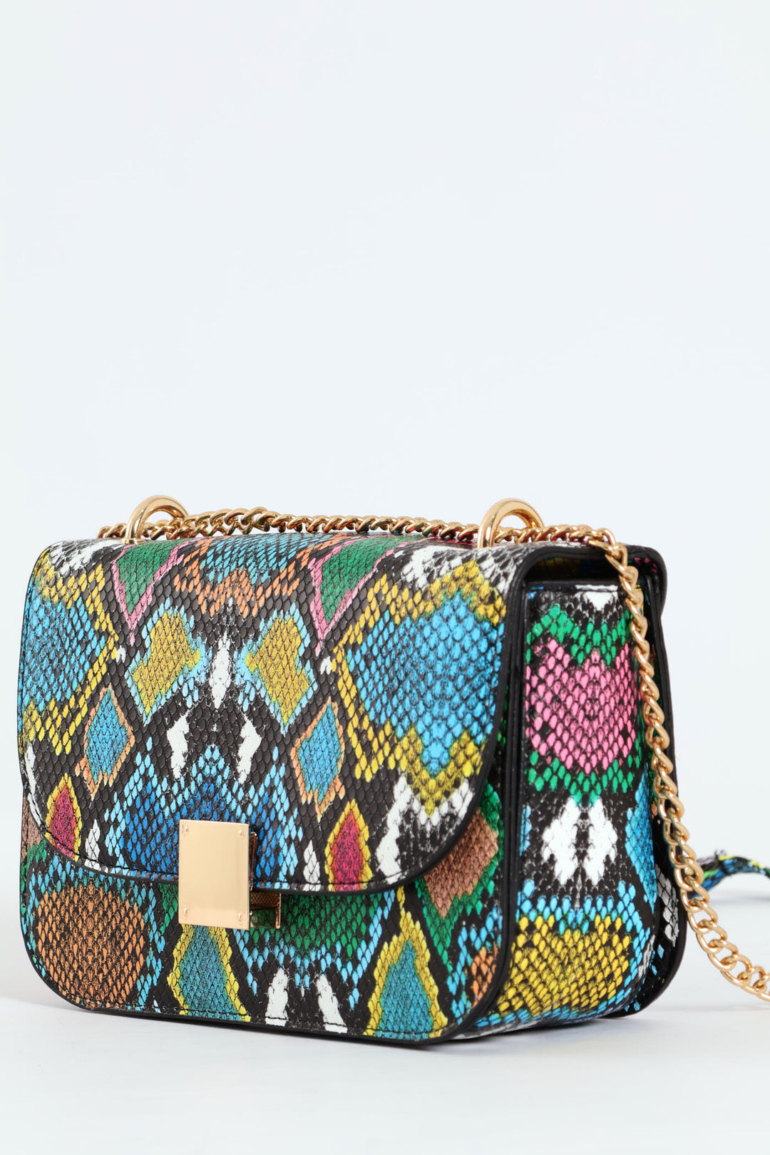 Animal Print Gold Trim Satchel