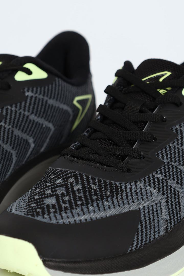 Stride Jacquard Tech Mesh Trainer - Black/Grey