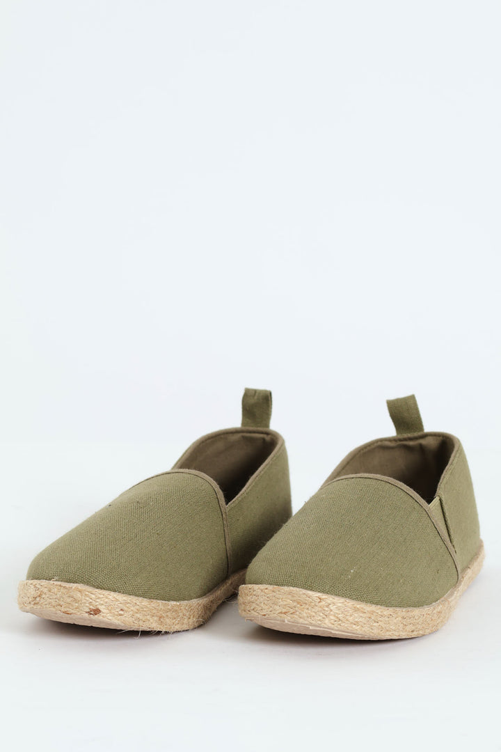 Boys Espadrille Slip On - Olive