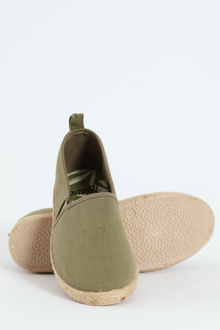 Boys Espadrille Slip On - Olive