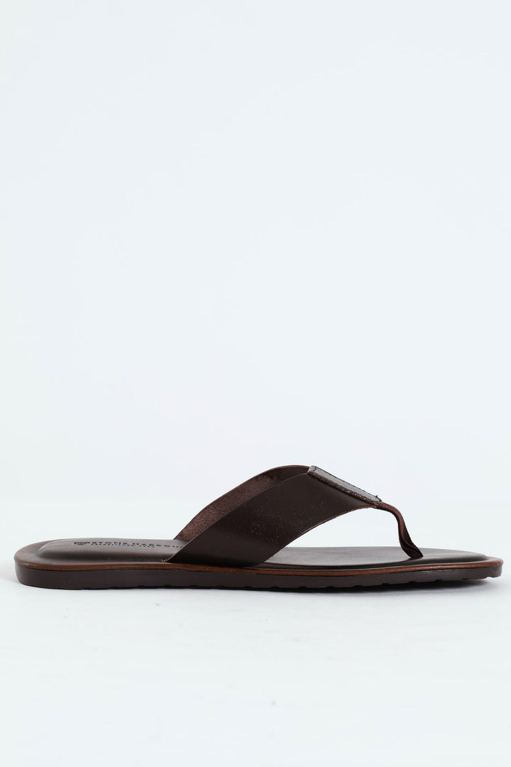 Leather Thong Sandal - Chocolate