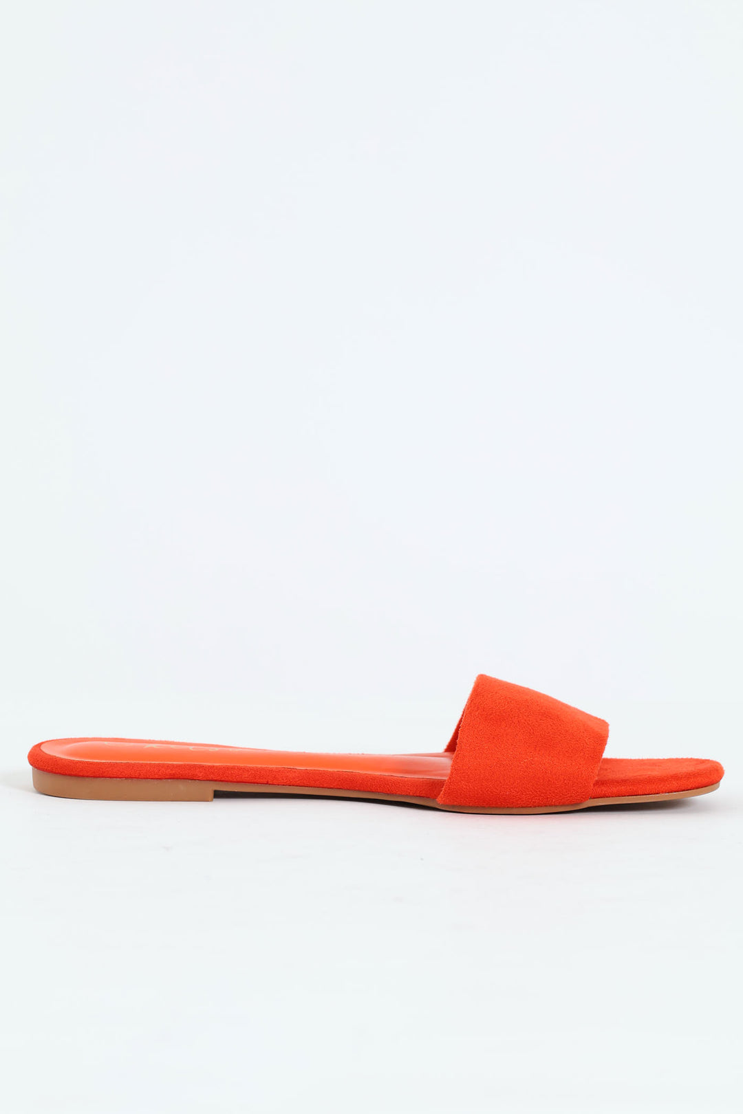 Basic Plain Mule Push In Sandal - Orange