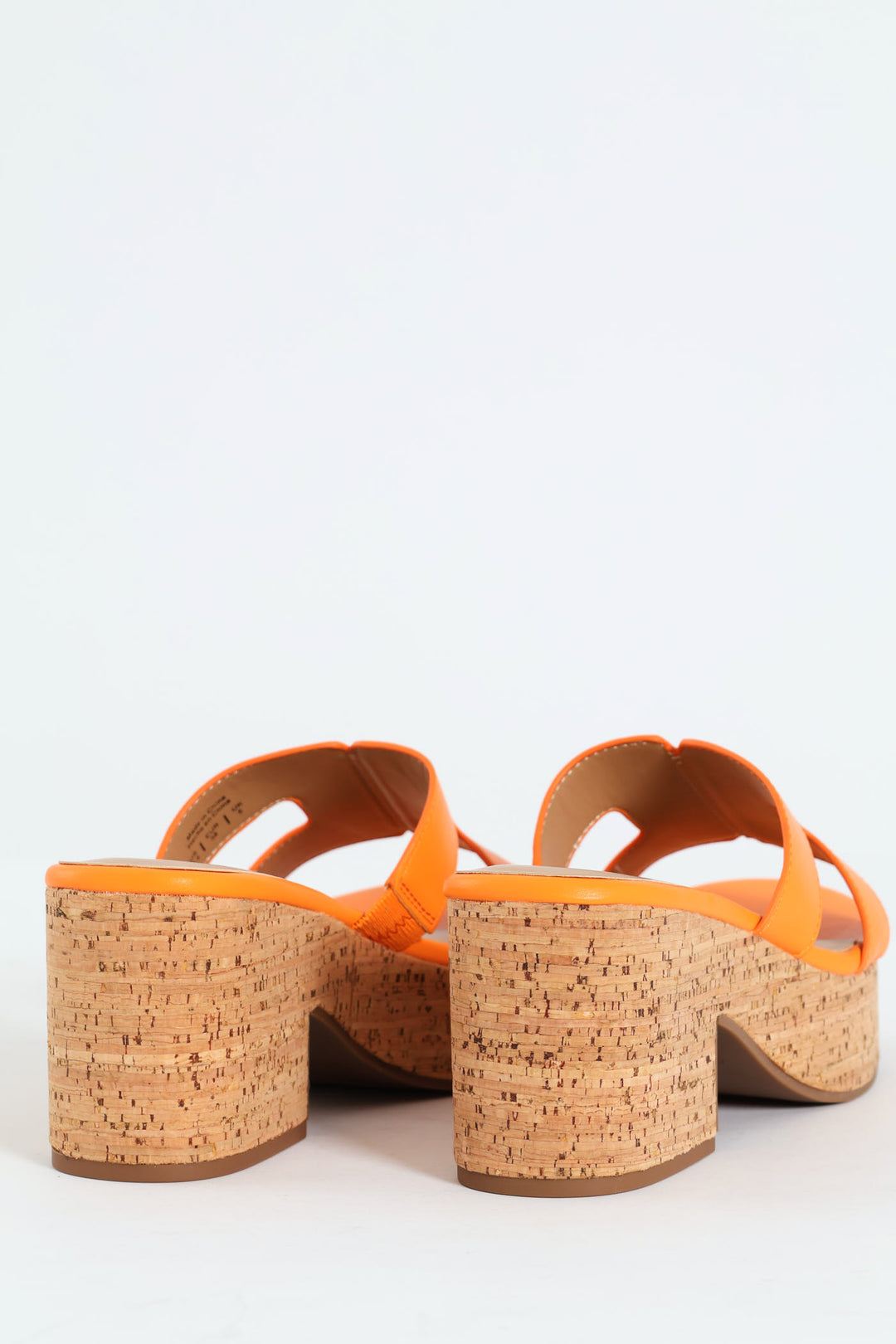 Halerria Push In Cork Mid Heel - Orange