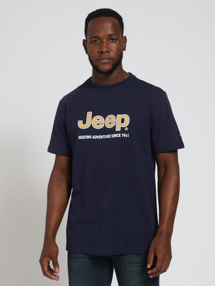 Logo Applique Tee - Navy