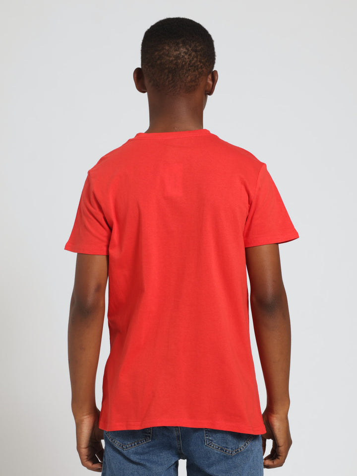 Boys Basketball Printed Tee - Red