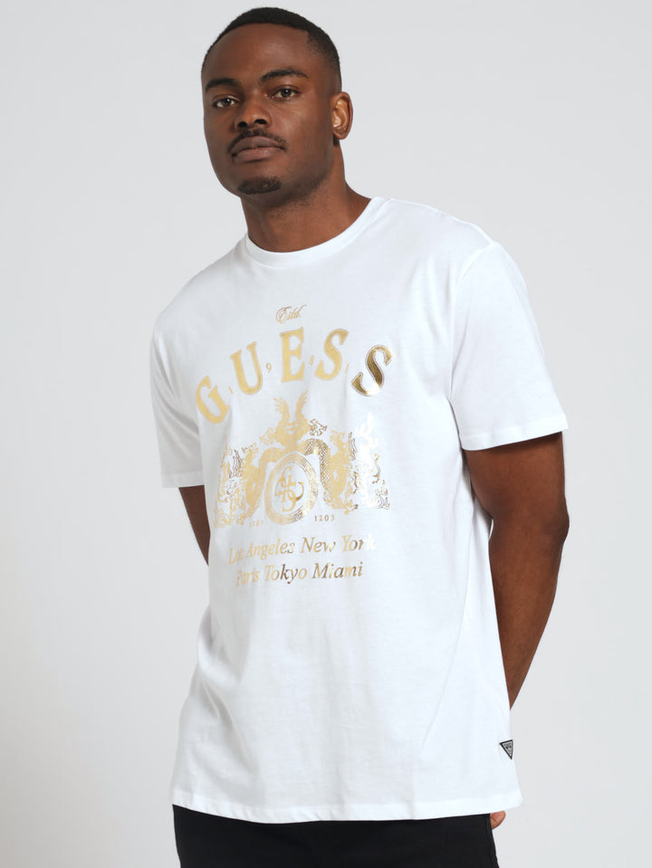 Baisc Gold Crest Tee - White