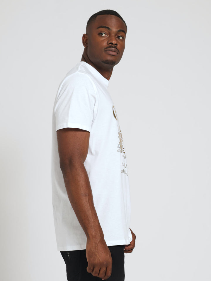 Baisc Gold Crest Tee - White