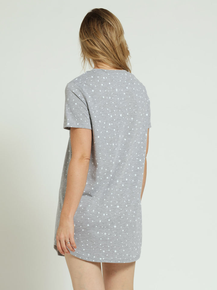 Knit Sleepshirt Stars - Grey Melange