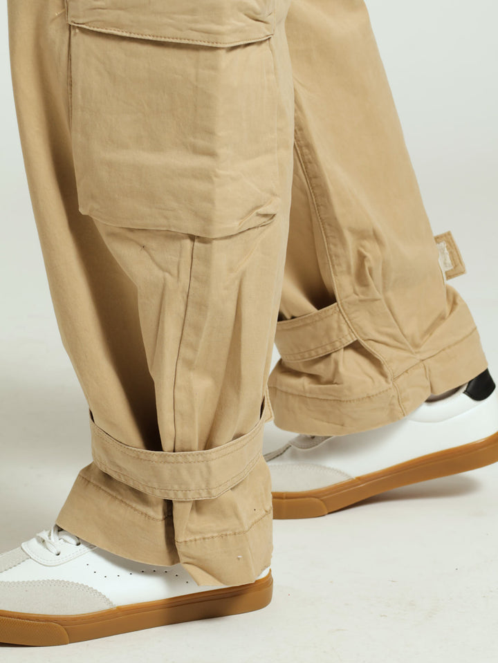 Stretch Twill Straight Leg Cargo Pants - Khaki