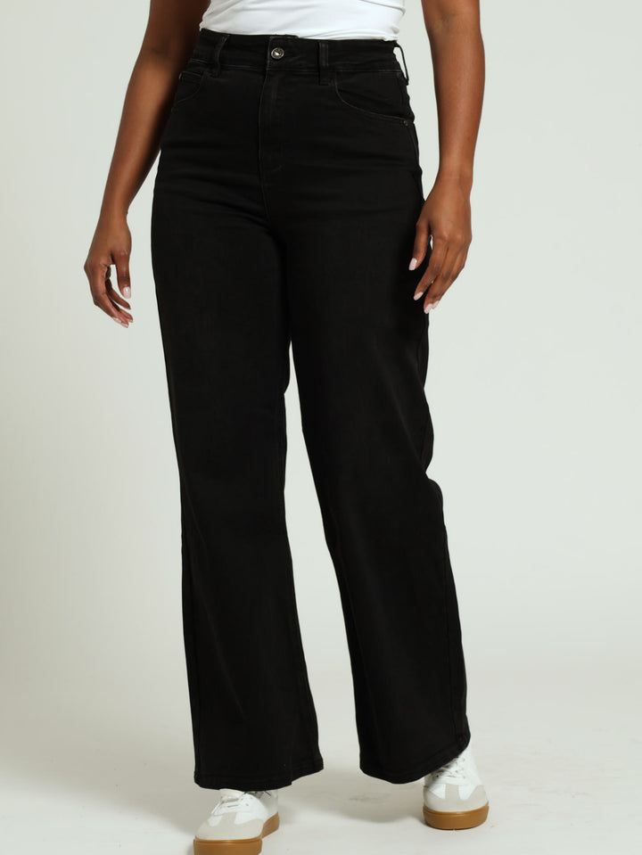 Wide Leg Jean - Jet Black