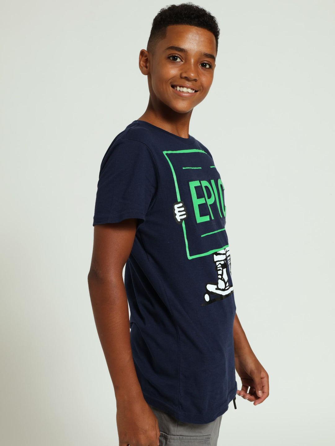 Boys Epic Embossed Tee - Navy