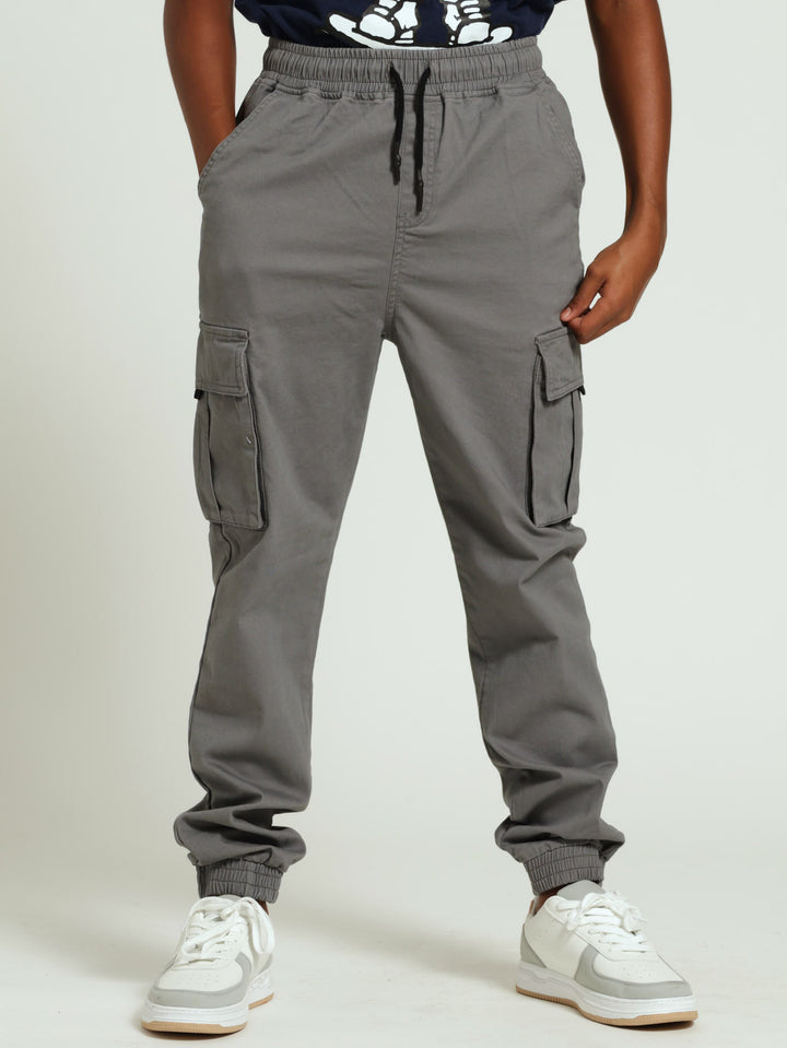 Boys Bellow Cargo Pants -Grey