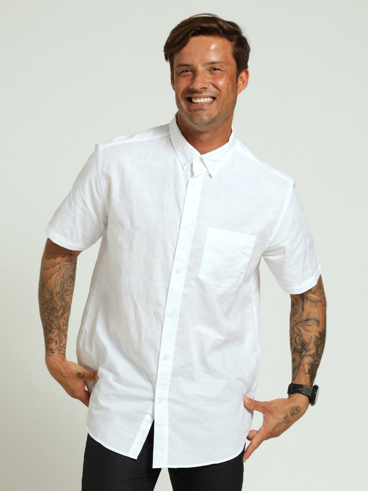 Check Woven Shirt - White