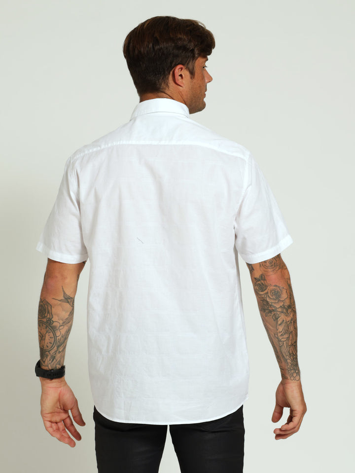 Check Woven Shirt - White