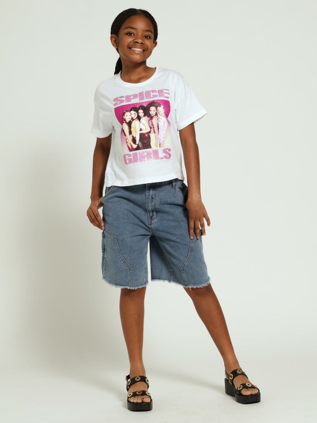 Girls Spice Girls Boxy Tee - White