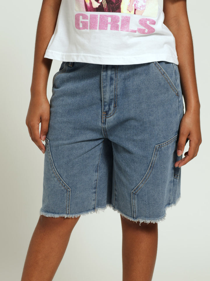 Girls Denim Jorts - Blue