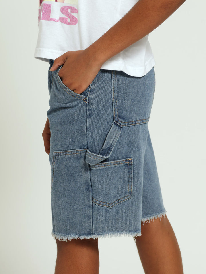 Girls Denim Jorts - Blue