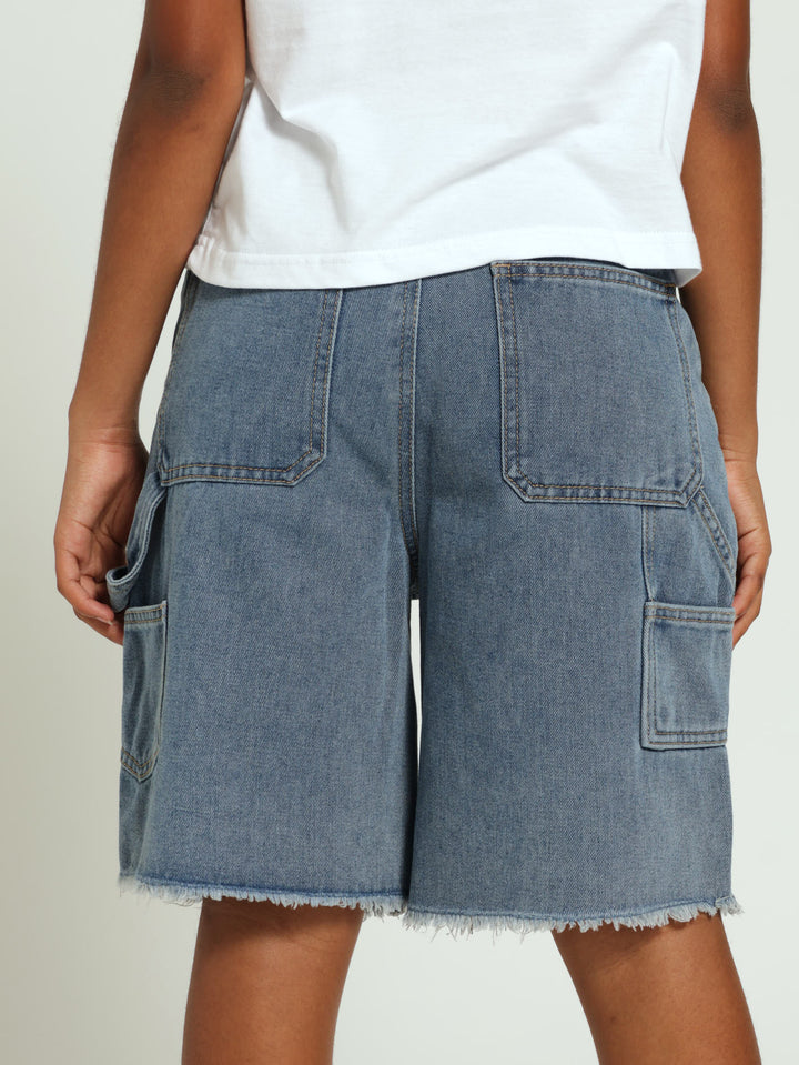 Girls Denim Jorts - Blue