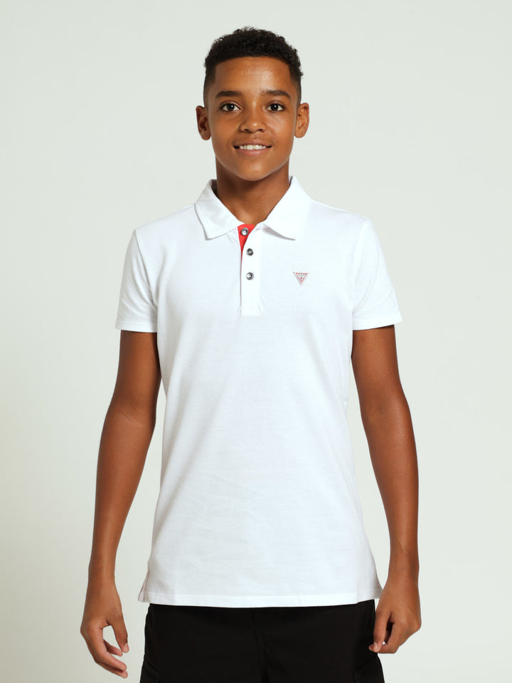 Boys Core Polo Golfer - White