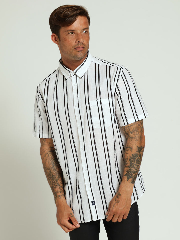 Stripe Woven Shirt - Black/White