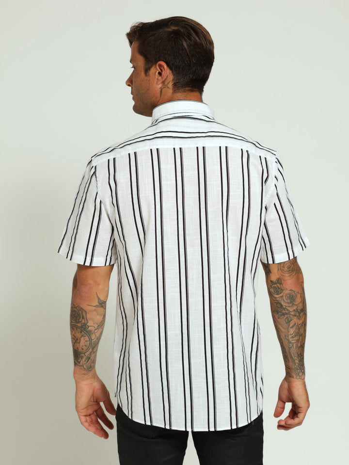 Stripe Woven Shirt - Black/White