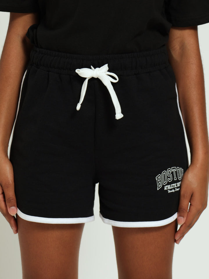 Girls Boston Fleece Shorts - Black