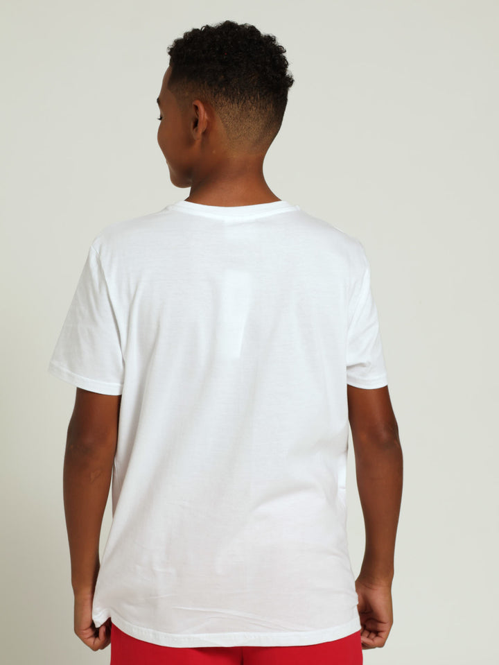 Boys Harvard Print Tee - White