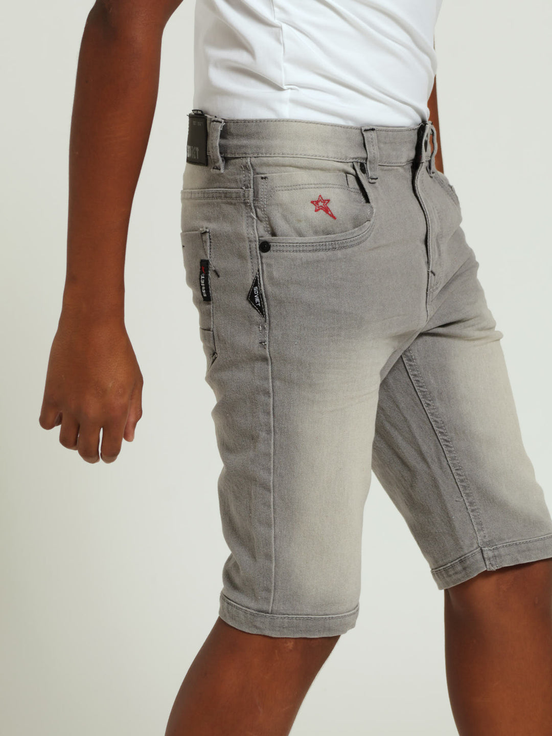 Boys Denim Shorts - Grey