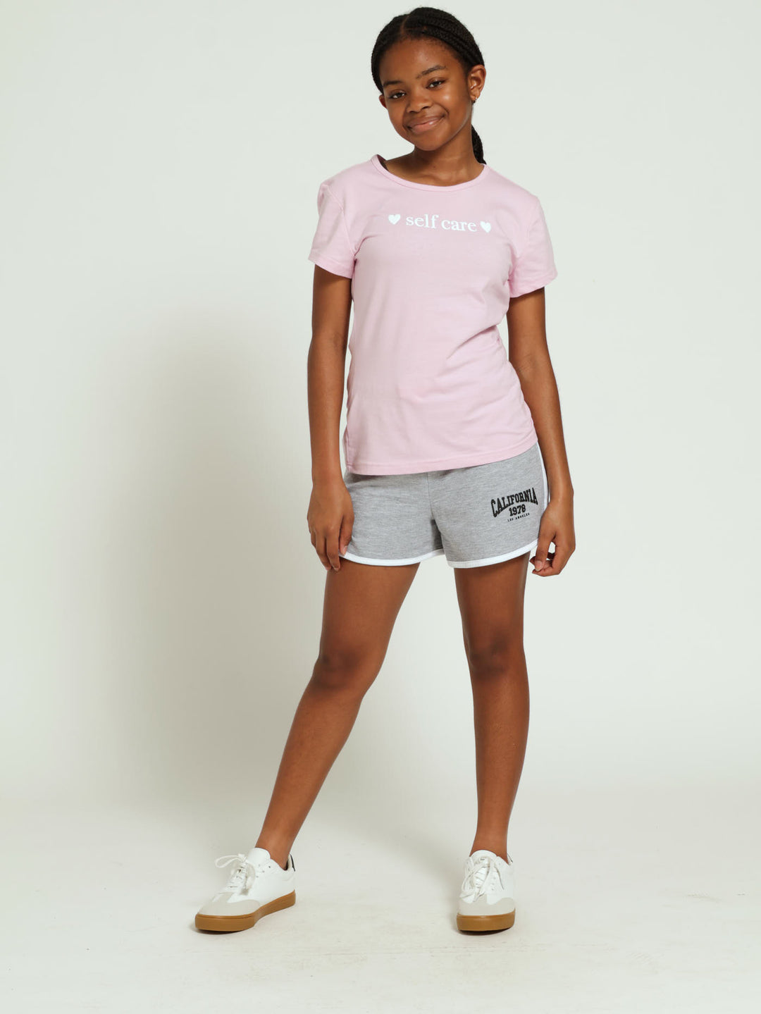 Girls Regular Self Care Tee - Pink