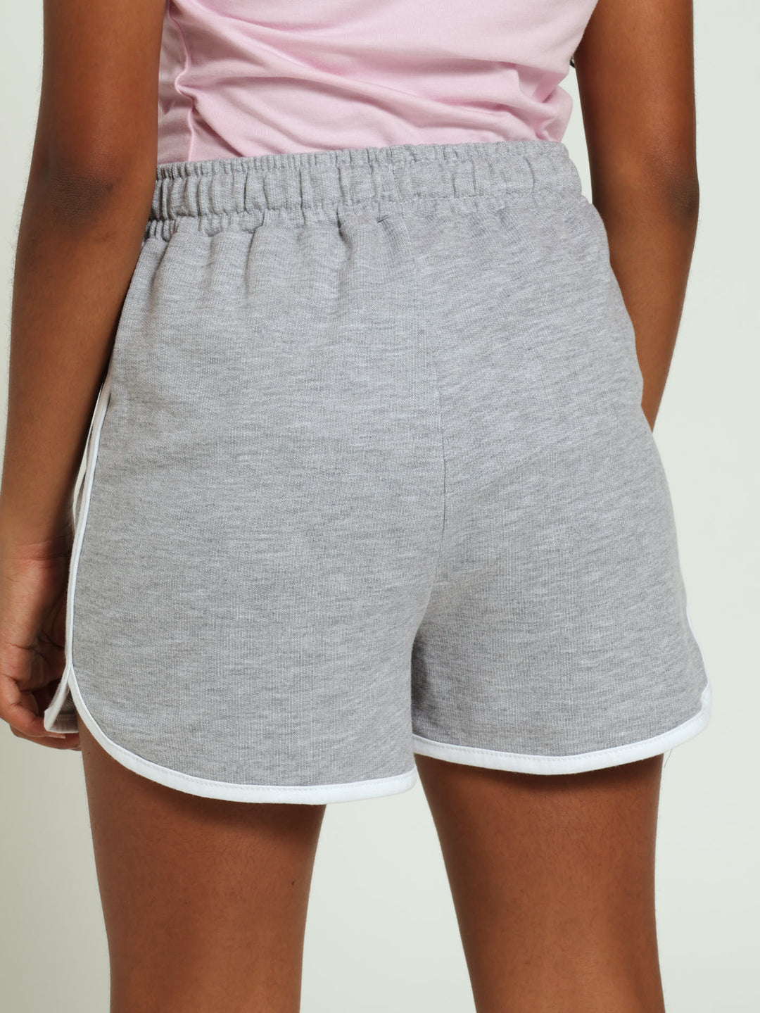 Girls Fashion Fleece Shorts - Grey Melange