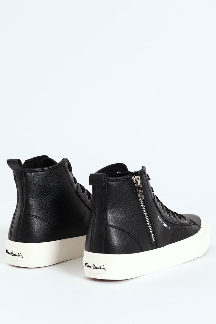 Funk Zip Trim High Lace Up Sneaker - Black/White