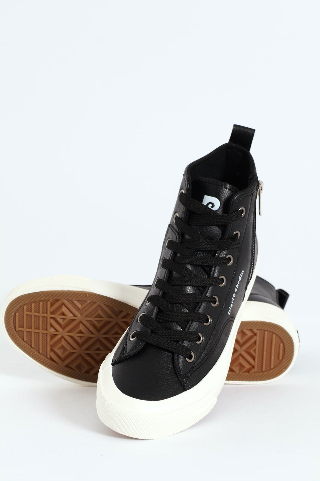 Funk Zip Trim High Lace Up Sneaker - Black/White